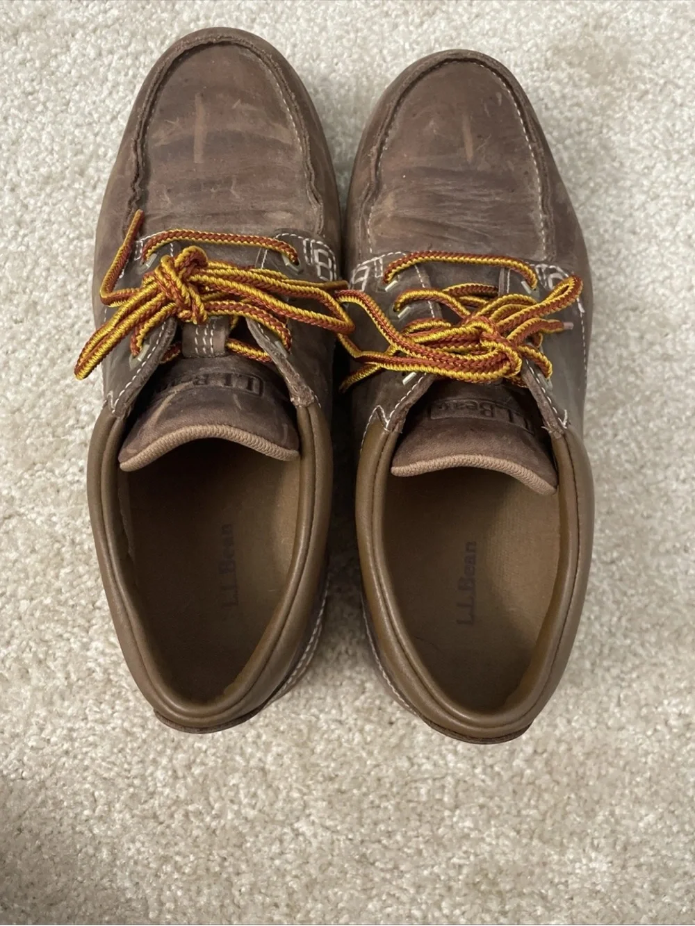 L.L. Bean Stonington Moc Toe Shoes Men's 10 WIDE Dark Cocoa Leather 507140